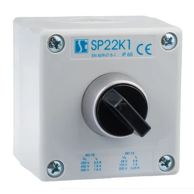 K1 control pendant with a STOP button, a button with a rotary pen drive