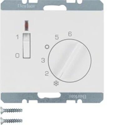 K.1 Raumtemperaturregler mit Schließerkontakt, Zentralelement und schneeweißem Schalter