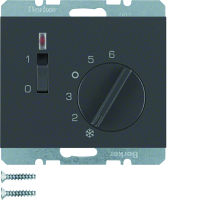 K.1 Room temperature controller 24V with make contact, central element and connector anthracite