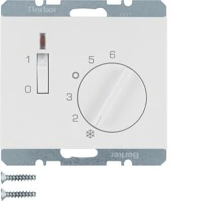 K.1 Room temperature controller 24V with NO contact, central element and snow-white switch