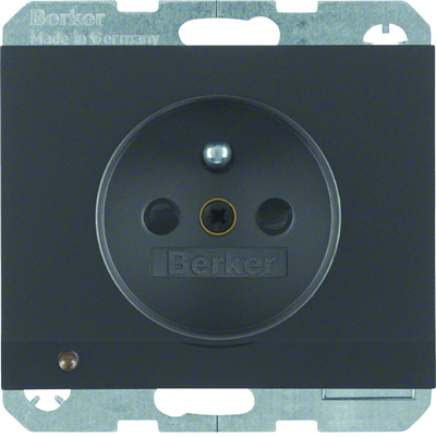 K.1 Socket with grounding and anthracite LED orientation lighting