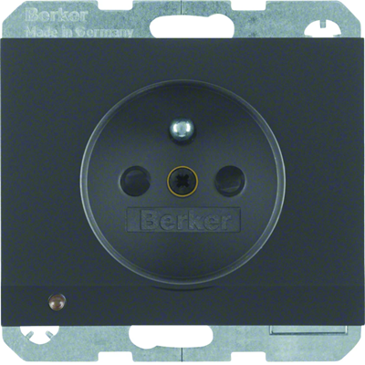 K.1 Socket with grounding and anthracite LED orientation lighting