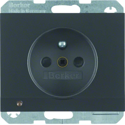 K.1 Socket with grounding and anthracite LED orientation lighting