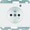 K.1 Socket with grounding and control LED with increased protection of contacts gloss snow-white