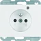 K.1 Socket with grounding and control LED with increased protection of contacts gloss snow-white