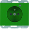 K.1 Socket with grounding and control LED with increased protection of contacts, glossy green