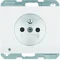 K.1 Socket with grounding and LED orientation illumination, glossy white