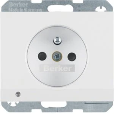 K.1 Socket with grounding and LED orientation illumination, glossy white