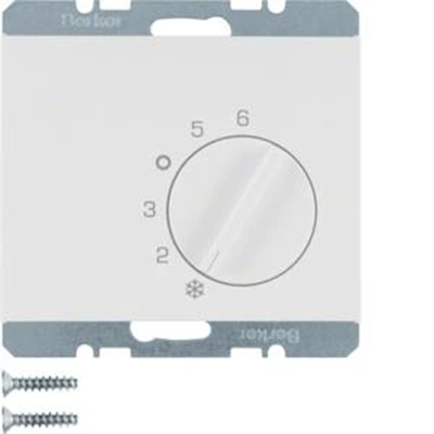 K.1 Termoregolatore ambiente con contatto variabile ed elemento centrale bianco neve