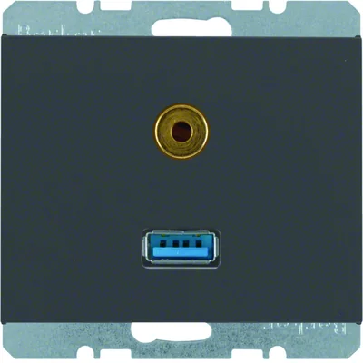 K.1 USB zásuvka/3,5mm jack antracit