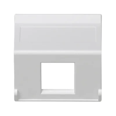 K45 1x Placa RJ sin tapas, inclinada, para adaptador MD, blanco puro