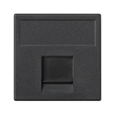 K45 1x RJ-Platine mit PANDUIT-Abdeckung grau graphit