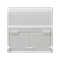 K45 2x RJ board with diagonal cover, for MD adapters, pure white