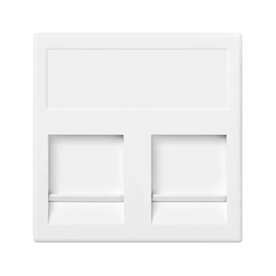 K45 board, 2x RJ with cover, universal, pure white