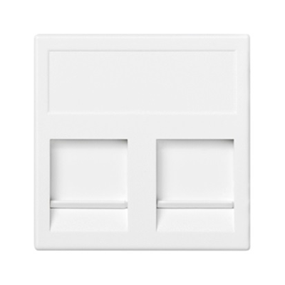 K45 board, 2x RJ with cover, universal, pure white