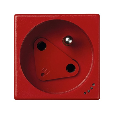 K45 DATA socket with a key and grounding 16A, 230V with a red power indicator