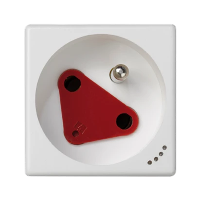 K45 DATA socket with key and grounding 16A, 230V with power indicator pure white