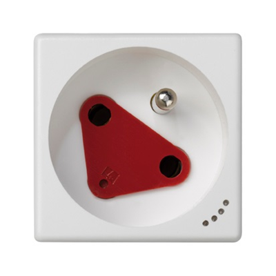 K45 DATA socket with key and grounding 16A, 230V with power indicator pure white