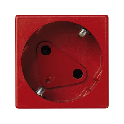 K45 DATA socket with schuko key 16A, 230V quick connectors red