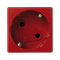 K45 DATA socket with schuko key 16A, 230V quick connectors red