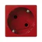 K45 DATA socket with schuko key 16A, 230V quick connectors red