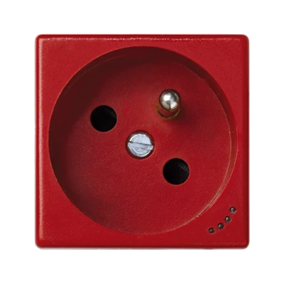 K45 grounded socket 16A, 230V, with power indicator, red