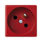 K45 grounded socket 16A, 230V, with power indicator, red