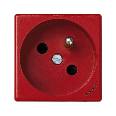 K45 grounded socket 16A, 230V, with power indicator, red