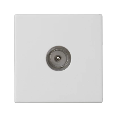 K45 Multimedia board with male TV socket 45x45mm + insert pure white