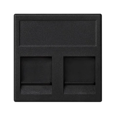 K45-Platine, 2x RJ mit Schirm, universal, graphitgrau