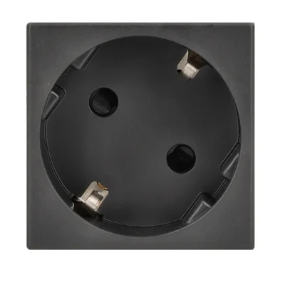 K45 socket with schuko 16A, 230V, quick connectors, graphite gray