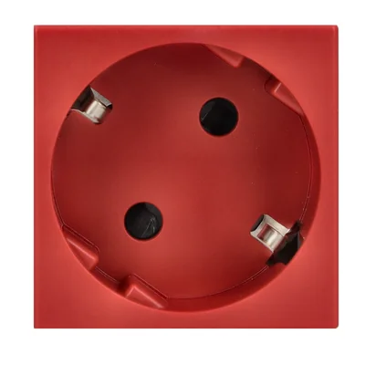 K45 socket with schuko 16A, 230V, quick connectors, red
