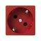 K45 socket with schuko 16A, 230V, quick connectors, red