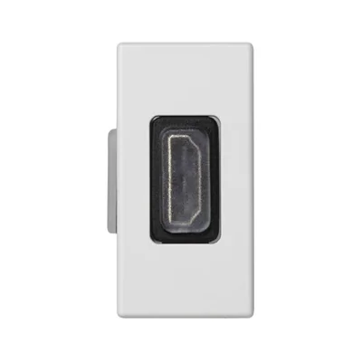 K45/2 adaptérová deska HDMI-HDMI 22, 5x45mm + vložka, čistě bílá