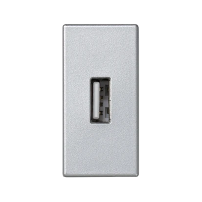 K45/2 Carte multimédia avec USB type A femelle 22.5x45mm aluminium