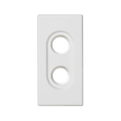 K45/2 Empty plate for 2x RCA (CINCH) connectors 22.5x45mm pure white