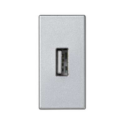 K45/2 Placa multimedia con conector USB tipo A hembra 22,5x45mm aluminio