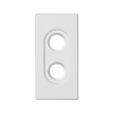 K45/2 Plaque vide pour 2x connecteurs RCA (CINCH) 22,5x45mm blanc pur