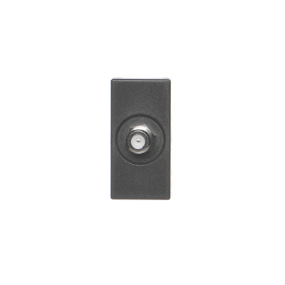 K45/2 Platine mit SAT (F) Buchse 22,5x45mm + graphitgrauem Einsatz