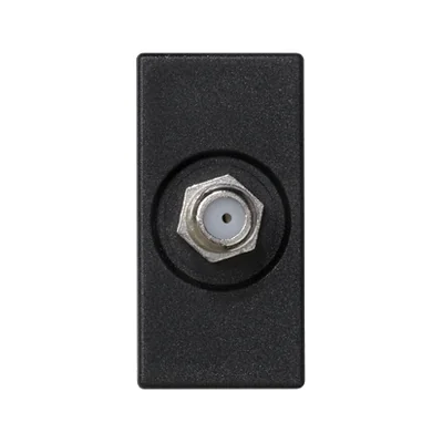 K45/2 Platine mit SAT (F) Buchse 22,5x45mm + graphitgrauem Einsatz