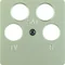 K.5 Piastra centrale per presa antenna a 4 uscite, acciaio inox