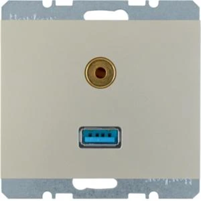 K.5 Розетка USB/3,5mm jack нержавіюча сталь