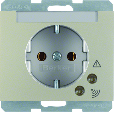 K.5 SCHUKO socket with overvoltage protection, stainless steel