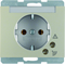 K.5 SCHUKO socket with overvoltage protection, stainless steel