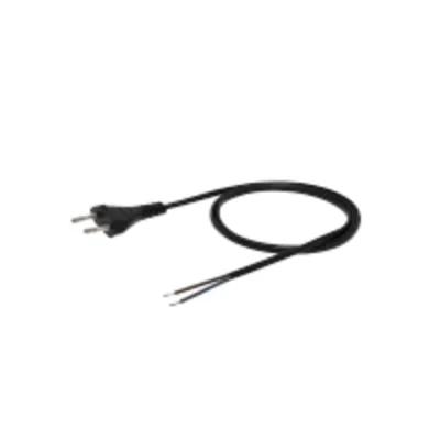 Kabel mit flachem B/U-Stecker, 2x0,5, schwarz, Länge 2m