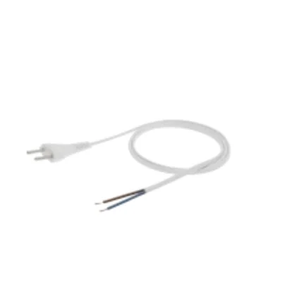 Kabel mit flachem B/U-Stecker, 2x0,5, weiß, Länge 2m