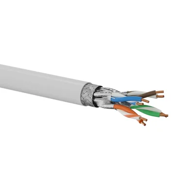 Kabel S/FTP kat.7A, teleinformatyczny, LSOH, B2ca  FireHardy  4x2x23 AWG, 10Gb/s, 1500 MHz, gwarancja 25 lat, certyfikat FORCE, szary, 500m - ALANTEC