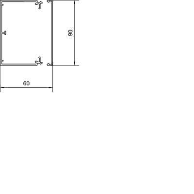 Kanał elektroinstalacyjny PVC 60x90mm biały