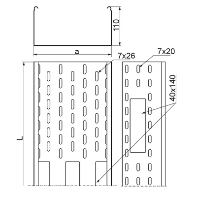 KAP400H110/3 Tray sheet thickness - 1.50 mm