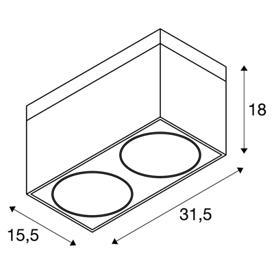 KARDAMOD Lámpara de techo doble display blanco